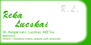 reka lucskai business card